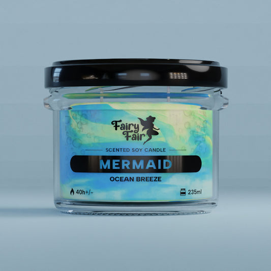 Mermaid - Marmurkowa świeca sojowa - Bryza Oceanu