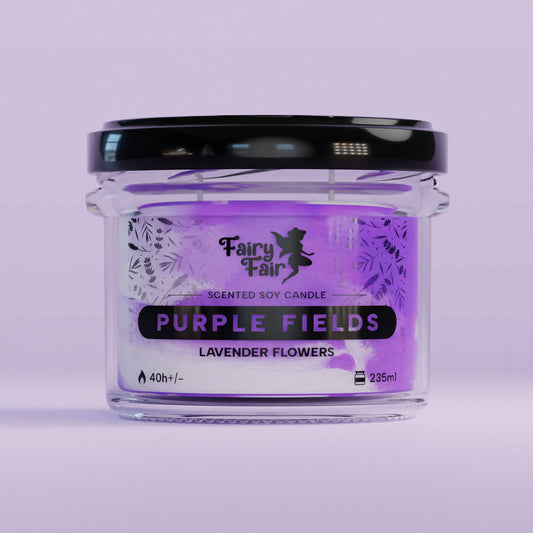 Purple Fields - Marmurkowa świeca sojowa - Lawendowa